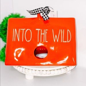 Rae Dunn INTO THE WILD orange camper birdhouse